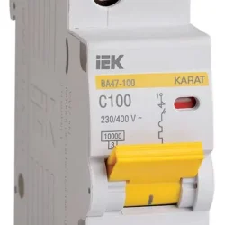 Выключатель автоматический модульный 1п C 100А 10кА ВА47-100 KARAT IEK MVA40-1-100-C