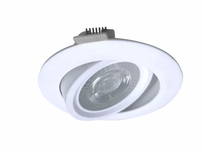 Светильник светодиодный Downlight RR 7Вт 180-265В 6400К кругл. поворотн. панель бел. КОСМОС KDownRR7W4600K - фото