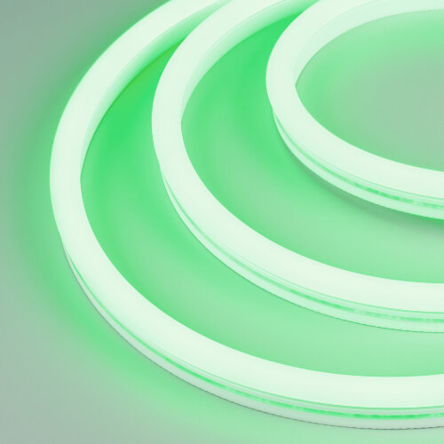 Светодиодная лента герметичная WAVE-SIDE-A120-12x25mm 230V Green (12 W/m, IP67, 50m, wire x2) (Arlight, Грибовидная форма) 051944 - фото