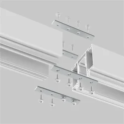 Комплект прямых соединителей для демпферного шинопровода, 4 шт (Серебро)