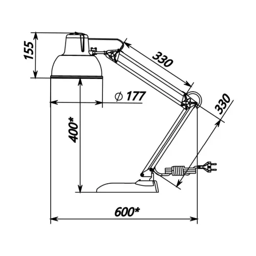 Светильник настольный 1xE27 | Красный на подставке | Бета К+ ННБ37-60-160 | - ТРАНСВИТ. Фото 3
