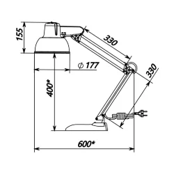 Светильник настольный 1xE27 | Красный на подставке | Бета К+ ННБ37-60-160 | - ТРАНСВИТ