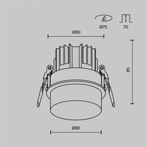 Встраиваемый светильник Nude 4000K 12Вт 180° IP 20 (Белый) - фото