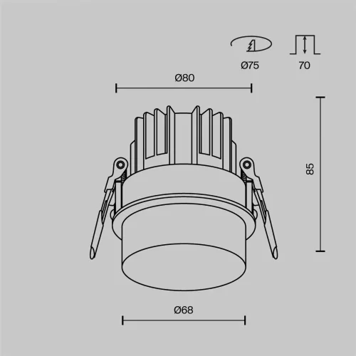 Встраиваемый светильник Nude 4000K 12Вт 180° IP 20 (Белый) - фото 2