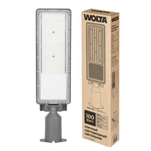 Уличный светильник WOLTA STL-100W/03 100Вт 5700К IP65 12000лм с поворотным кронштейном серый 497х69х130 1/1 - фото 1.