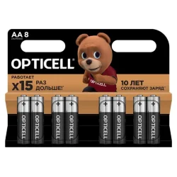 Элемент питания алкалиновый AA/LR6 (блист. 8шт) Basic Opticell 5051008