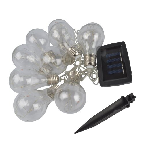 USL-S-126-PT4000 BULBS Садовая гирлянда на солнечной батарее Лампочки, 40 светодиодов, Разноцветный свет, 1xАA Ni-Mh аккумулятор в-к, IP44, TM Uniel - фото 4