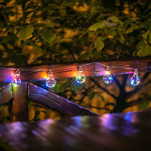 USL-S-126-PT4000 BULBS Садовая гирлянда на солнечной батарее Лампочки, 40 светодиодов, Разноцветный свет, 1xАA Ni-Mh аккумулятор в-к, IP44, TM Uniel - фото 6
