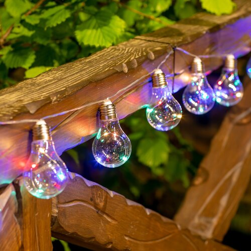 USL-S-126-PT4000 BULBS Садовая гирлянда на солнечной батарее Лампочки, 40 светодиодов, Разноцветный свет, 1xАA Ni-Mh аккумулятор в-к, IP44, TM Uniel - фото 8