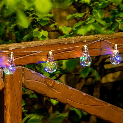 USL-S-126-PT4000 BULBS Садовая гирлянда на солнечной батарее Лампочки, 40 светодиодов, Разноцветный свет, 1xАA Ni-Mh аккумулятор в-к, IP44, TM Uniel - фото 9