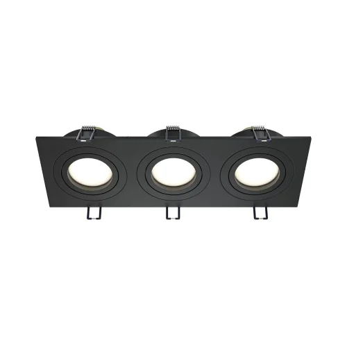 Встраиваемый светильник Atom GU10 3x10Вт (Черный) - фото