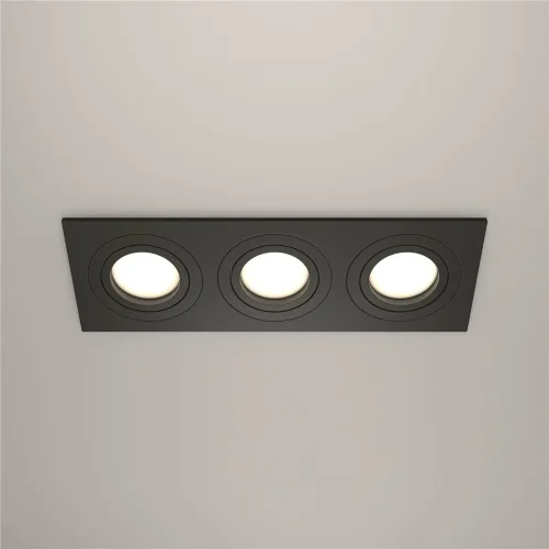 Встраиваемый светильник Atom GU10 3x10Вт (Черный) - фото 2