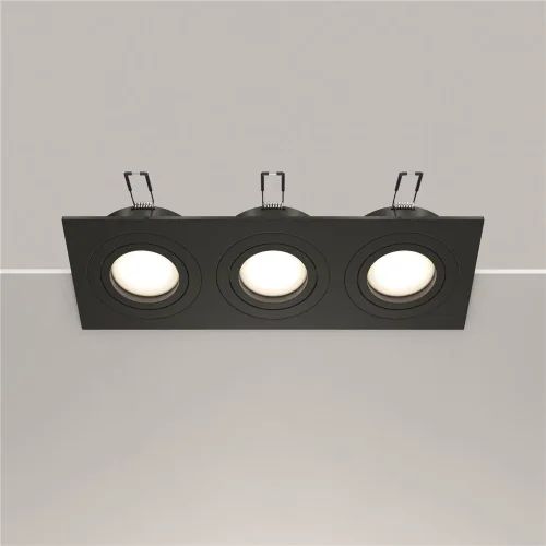 Встраиваемый светильник Atom GU10 3x10Вт (Черный) - фото 3