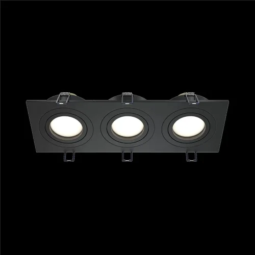 Встраиваемый светильник Atom GU10 3x10Вт (Черный) - фото 6