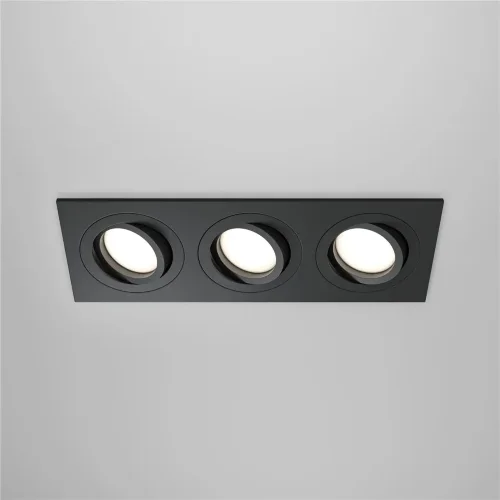 Встраиваемый светильник Atom GU10 3x10Вт (Черный) - фото 11