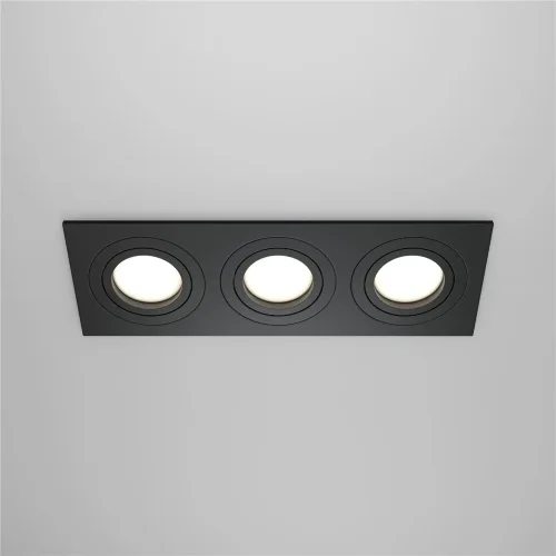 Встраиваемый светильник Atom GU10 3x10Вт (Черный) - фото 12