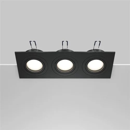 Встраиваемый светильник Atom GU10 3x10Вт (Черный) - фото 13