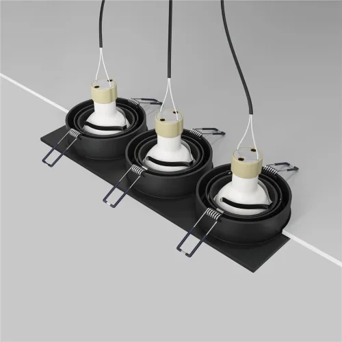 Встраиваемый светильник Atom GU10 3x10Вт (Черный) - фото 15