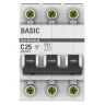 Выключатель автоматический модульный 3п C 25А 4.5кА ВА 47-29 Basic EKF mcb4729-3-25C - фото 2