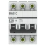 Выключатель автоматический модульный 3п C 25А 4.5кА ВА 47-29 Basic EKF mcb4729-3-25C - фото 2