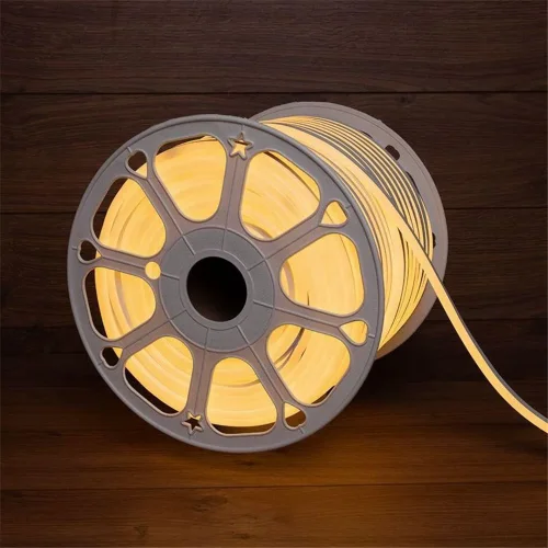 Шнур светодиодный гибкий неон LED SMD 8х16мм 120LED/м теп. бел. (уп.100м) Neon-Night 131-046 - фото