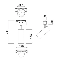 Трековый светильник Фокус / Focus Led S35 4000K 18Вт 24° (Белый) TR019-2-15W4K-W