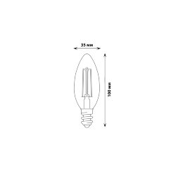LED-C35-6W-NW-E14-CL PLS02WH Лампа светодиодная, Форма свеча, прозрачная, Серия Sky, Белый свет