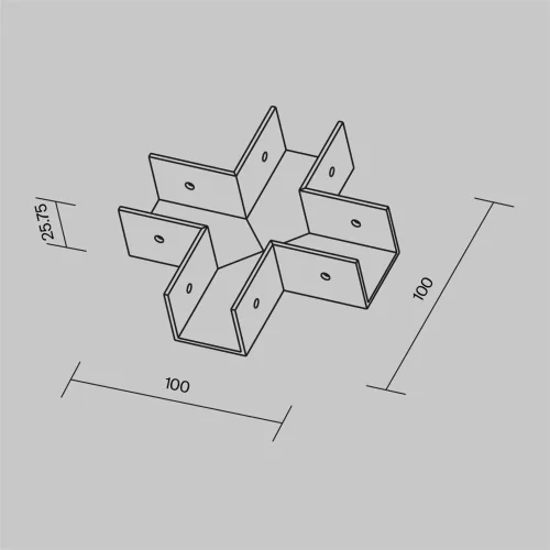 Коннектор X-образный для профиля Elasity IP (Черный) O-TR001-CC - фото 2