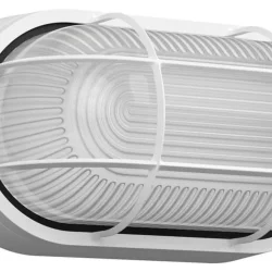 Светильник НПП 1402 60Вт E27 IP54 бел. овал с решеткой IEK LNPP0-1402-1-060-K01