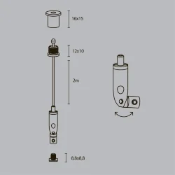 Комплект подвесов для радиусного профиля 2м. (Серебро)