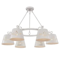 Изделия серии сделаны в современном стиле, при этом декоративный узор, вырезанный на плафонах, выполнен в классическом стиле. Благодаря своему нейтральному цвету, теплому белому, светильники подходят практически для любого интерьера в современном стиле. (