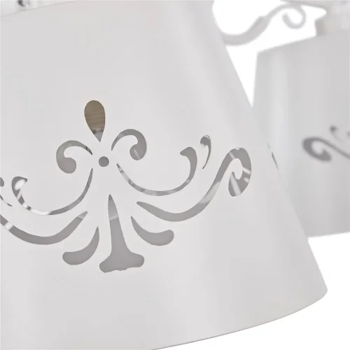 Изделия серии сделаны в современном стиле, при этом декоративный узор, вырезанный на плафонах, выполнен в классическом стиле. Благодаря своему нейтральному цвету, теплому белому, светильники подходят практически для любого интерьера в современном стиле. (