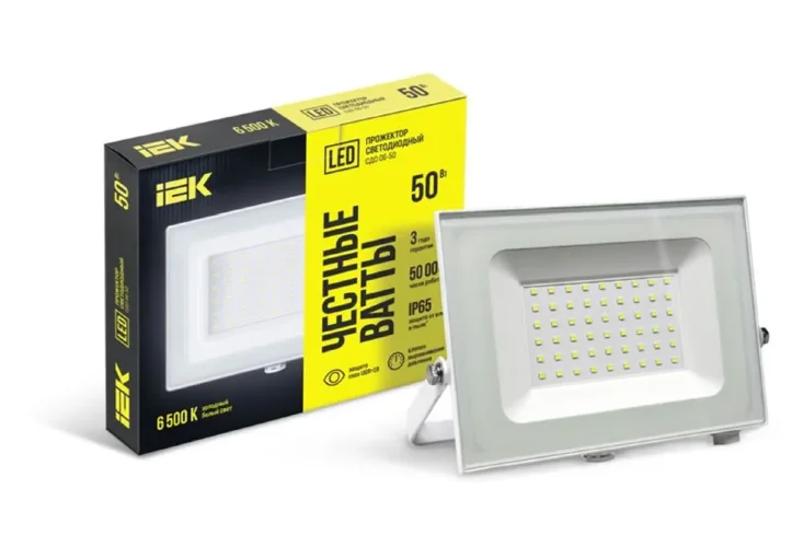 Прожектор светодиодный СДО 06-50 6500К IP65 бел. IEK LPDO601-50-65-K01 - фото