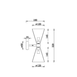 Настенный светильник (бра) Vesper E14х2 40Вт (Золото)