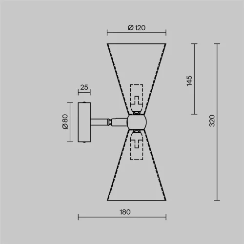 Настенный светильник (бра) Vesper E14х2 40Вт (Золото) - фото 11