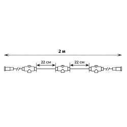 UCX-F90 T10-2M-WH Провод-шина для гирлянд серии F90PRO, 2м, 10 Т-коннекторов, шаг 20см, Статика-мерцание, IP67, Белый, TM Uniel