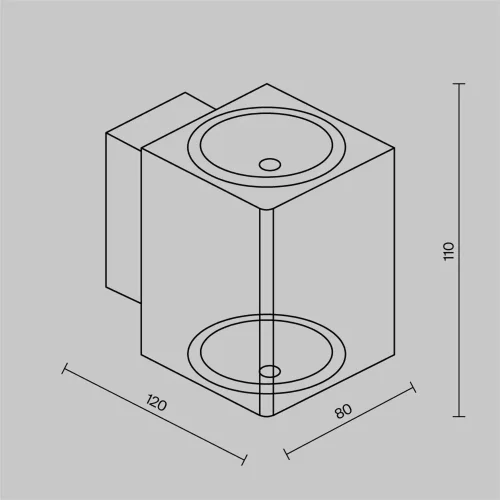 Настенный светильник Блок / Block 3000K 10Вт IP 65 (Черный) O507WL-L10B3K - фото 8