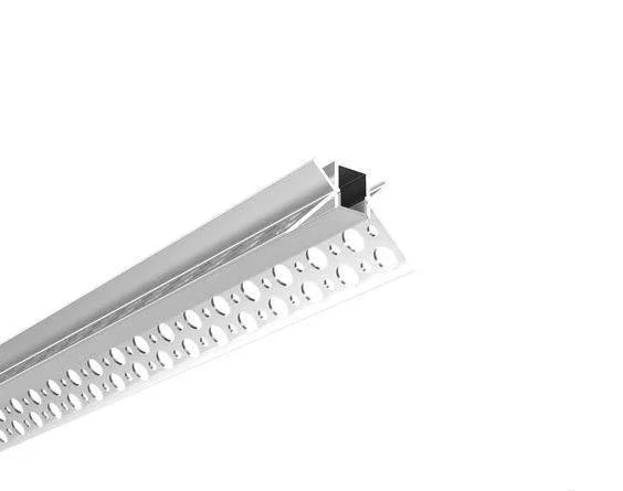 Алюминиевый профиль встраиваемый в гипсокартон 345 (2500*44*25,5мм с рассеивателем, внутренний угол) - фото.