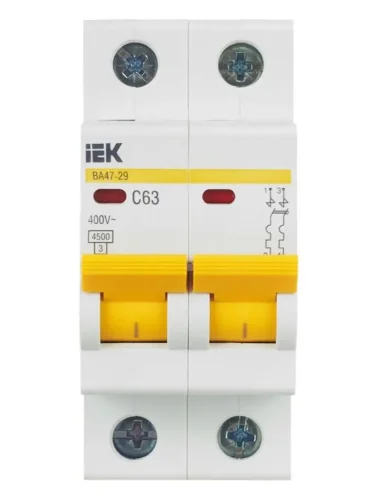 Выключатель автоматический модульный 2п C 63А 4.5кА ВА47-29 KARAT IEK MVA20-2-063-C - фото 2