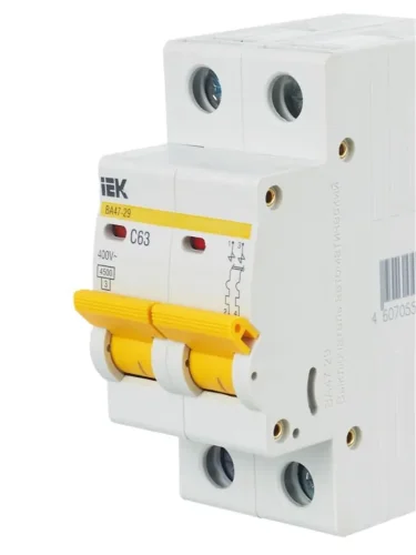 Выключатель автоматический модульный 2п C 63А 4.5кА ВА47-29 KARAT IEK MVA20-2-063-C - фото 8