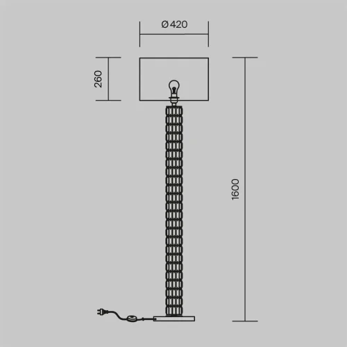 Напольный светильник (торшер) Talento E27х1 60Вт (Хром) - фото 3