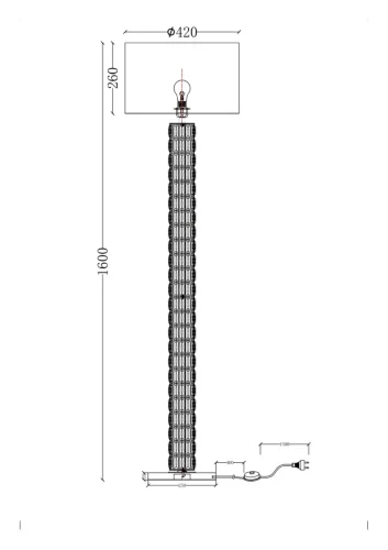 Напольный светильник (торшер) Talento E27х1 60Вт (Хром) - фото 5
