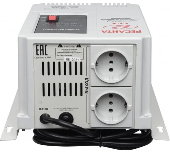 Стабилизатор напряжения АСН-1000 Н/1-Ц Lux 1ф 1кВт IP20 настен. релейный с двумя розетками Ресанта 63/6/14 - фото 5