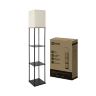 Светильник напольный под лампу этажерка ТНО 10-Е27-NB бежевый абажур, черный корпус IN HOME - Фото