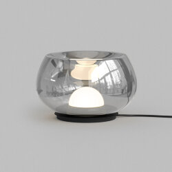 Настольная лампа FLOA, 8 Вт, 3000К, ?220 мм, металл, стекло, черный, дымчатый серый, Denkirs DK6747-BK+SM