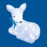 ULD-M2926-040-STA WHITE IP20 LYING FAWN-1 Фигура светодиодная Лежащий оленёнок-1, 32x27см, 40 светодиодов, Белый свет. Провод прозрачный. TM Uniel - фото 1