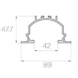 Профиль врезной алюминиевый LC-LPV-4889-2 Anod