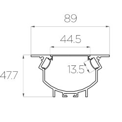 Профиль врезной алюминиевый LC-LPV-4889-2 Anod