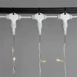 Гирлянда Занавес 2 x 2 м Экстра Тепло-Белый 220В, 400 LED, Провод Прозрачный ПВХ, IP54