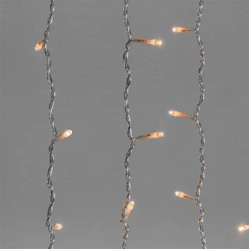 Гирлянда Занавес 2 x 2 м Экстра Тепло-Белый 220В, 400 LED, Провод Прозрачный ПВХ, IP54. Фото 4.